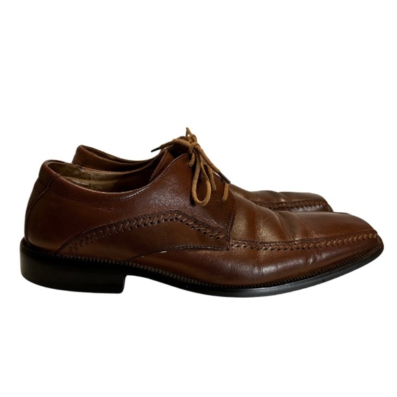 Stacy Adams Mens Brown Leather Oxford Dress Square Toe Shoe Size 9 M Prom Date - Picture 4 of 7